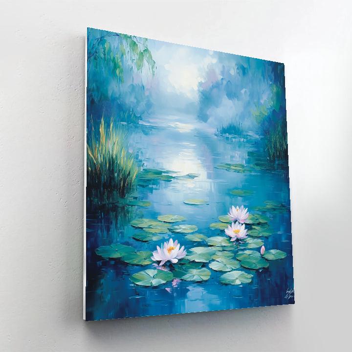Claude Monet Inspired Misty Waterlily Dance paint by color