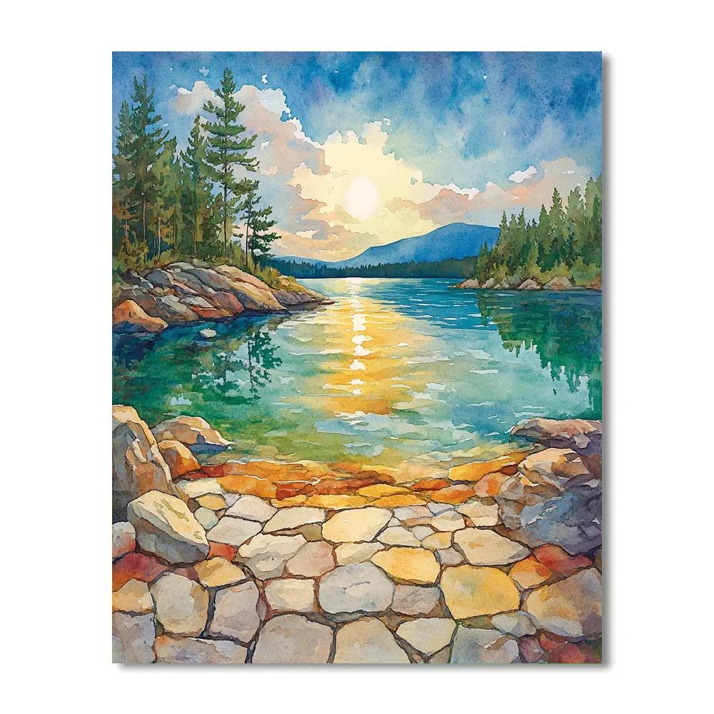 Franklin Carmichael Inspired Autumn Lakeshore Rhythm paint by numbers