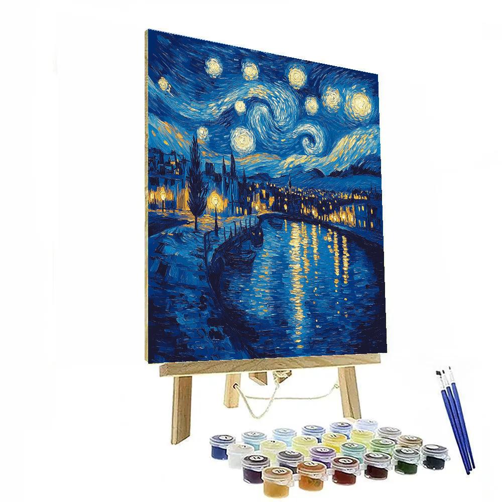 Van Gogh Inspired Citylights Nightscape Numbered painting kits