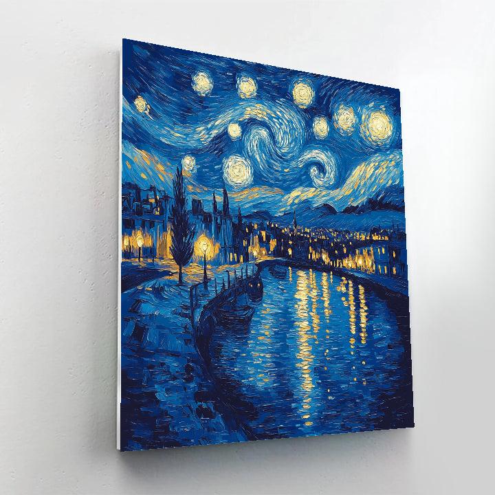Van Gogh Inspired Citylights Nightscape Numbered painting kits