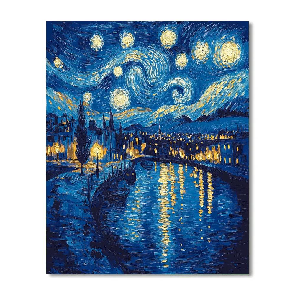Van Gogh Inspired Citylights Nightscape Numbered painting kits