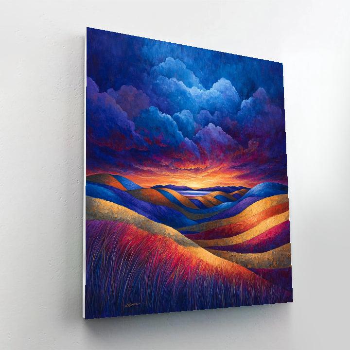 Frederick Varley Inspired Storm Swept Rolling Hills At Dusk Paint by numbers kits