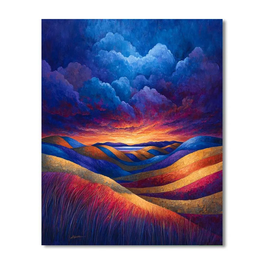 Frederick Varley Inspired Storm Swept Rolling Hills At Dusk Paint by numbers kits