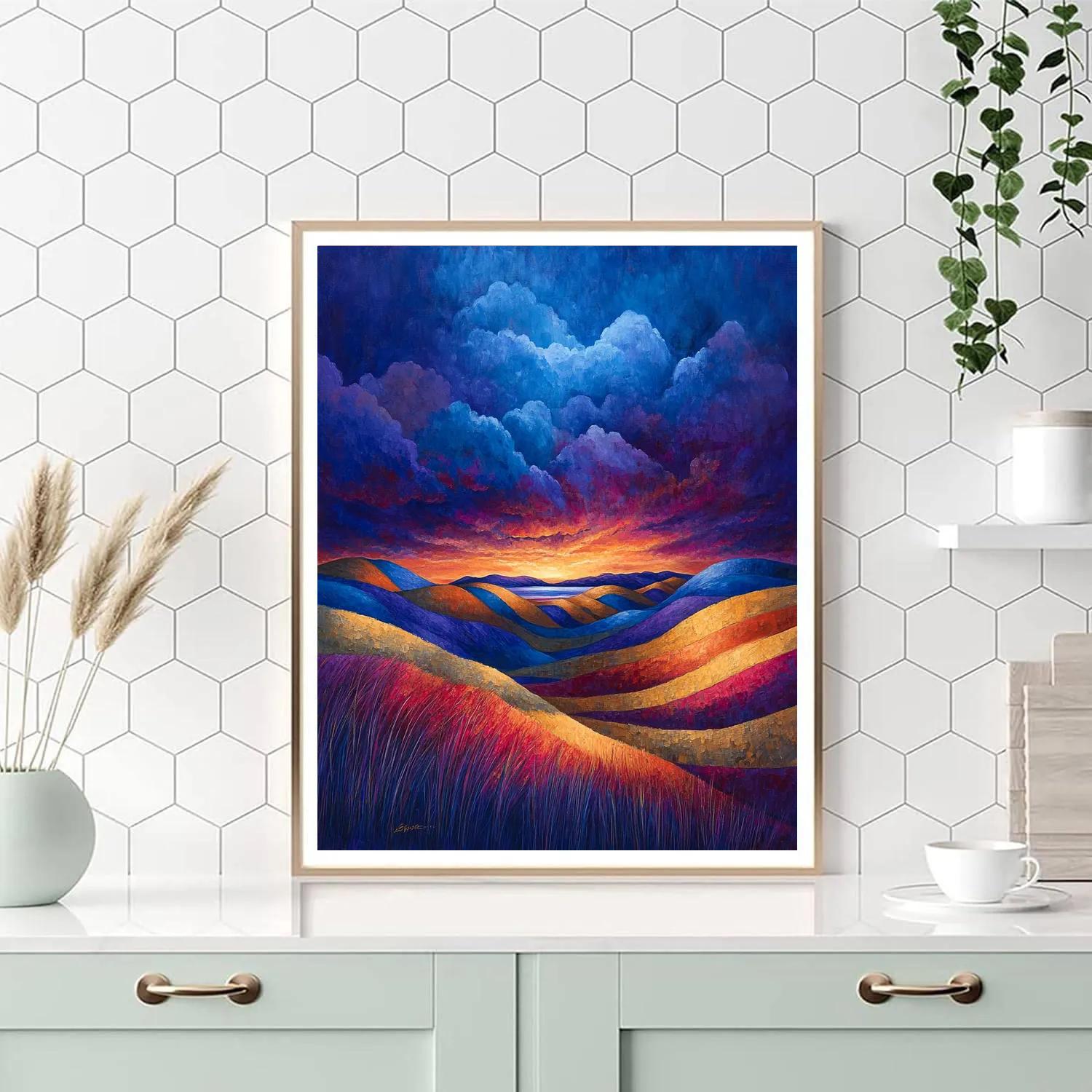 Frederick Varley Inspired Storm Swept Rolling Hills At Dusk Paint by numbers kits