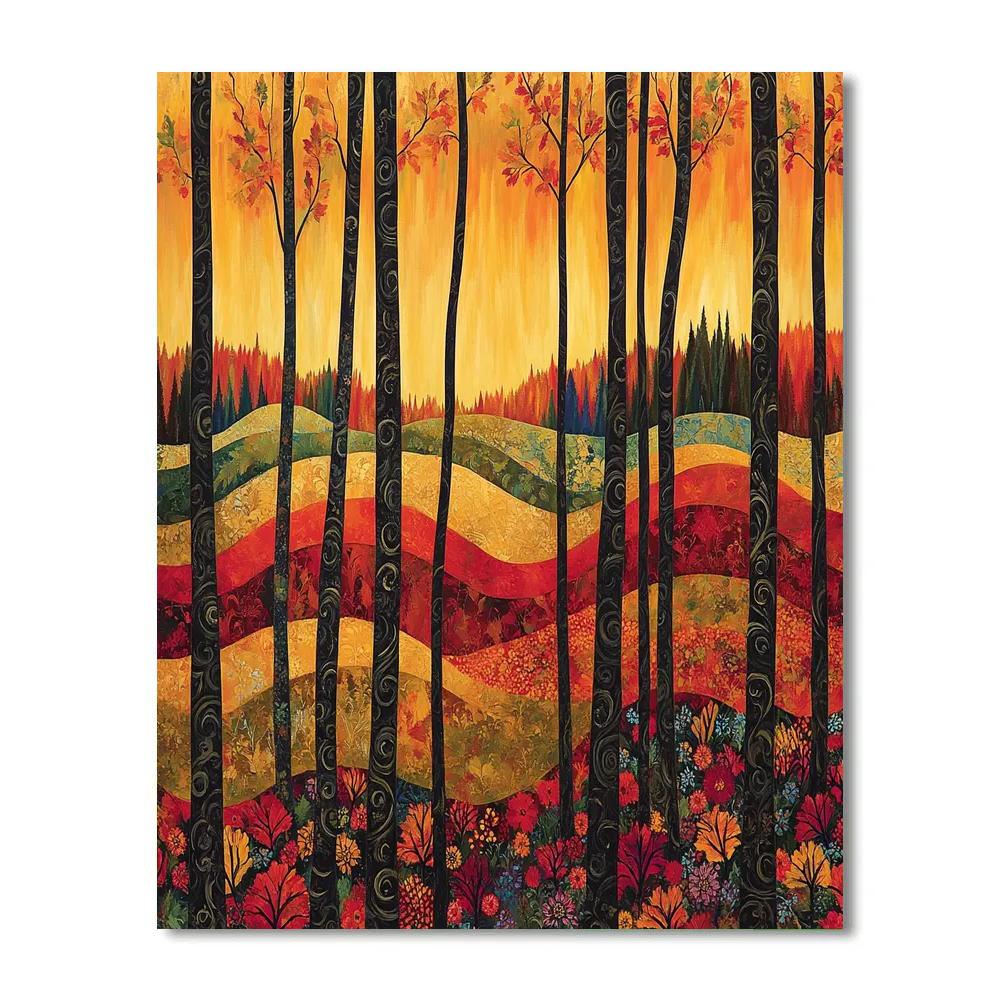 J E H MacDonald Inspired Autumnal Algoma Forest Number painting