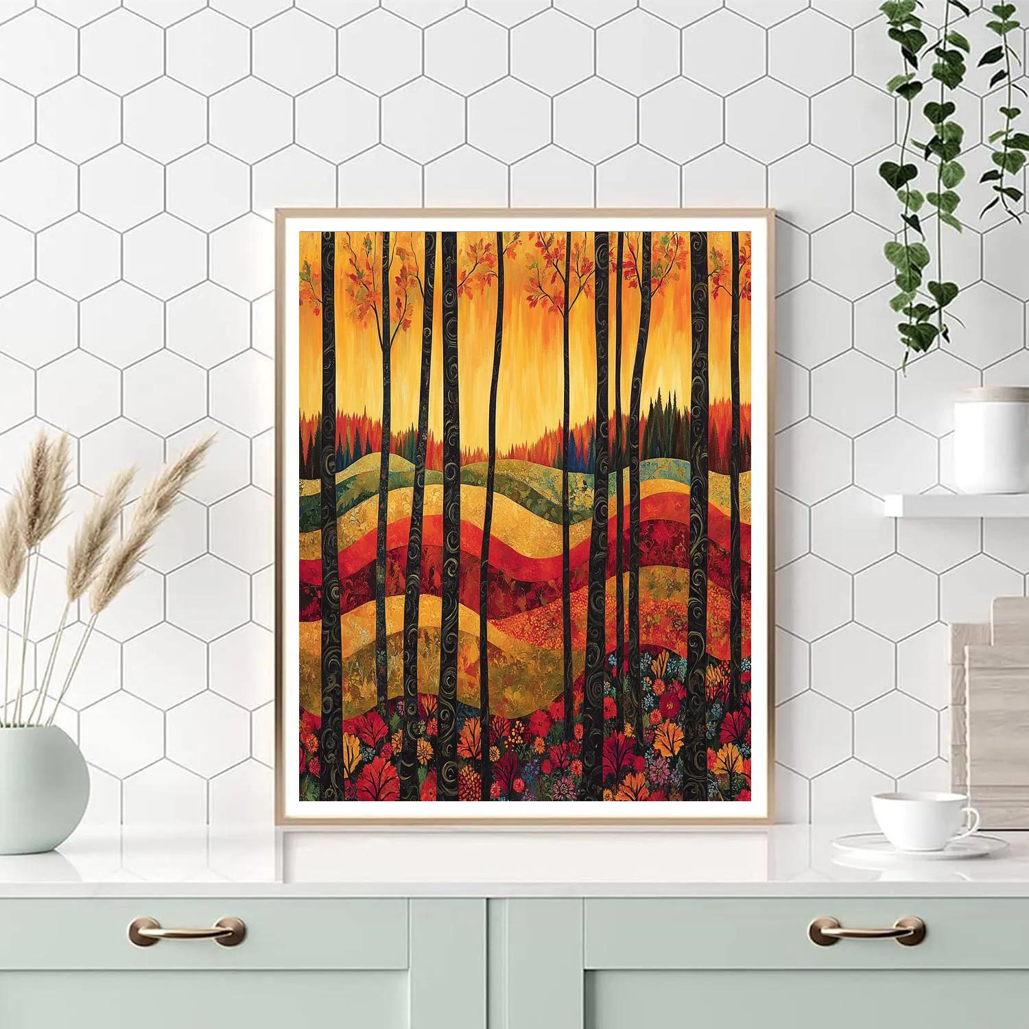 J E H MacDonald Inspired Autumnal Algoma Forest Number painting