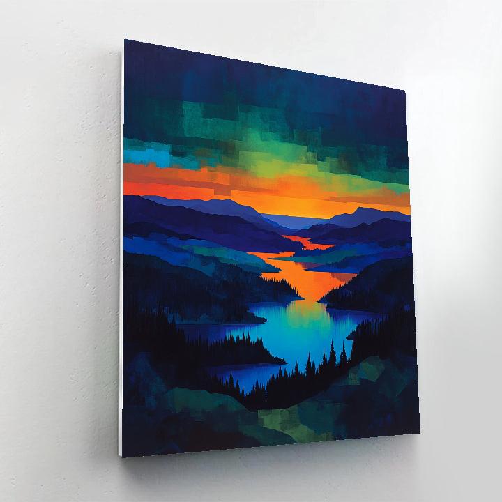 Frederick Varley Inspired Luminous Indigo Twilight Over Northern Highlands paint by numbers