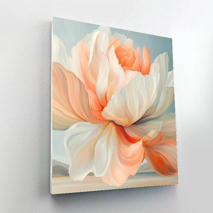 Georgia O’Keeffe Inspired Luminescent Coral Petal Abstraction paint by numbers