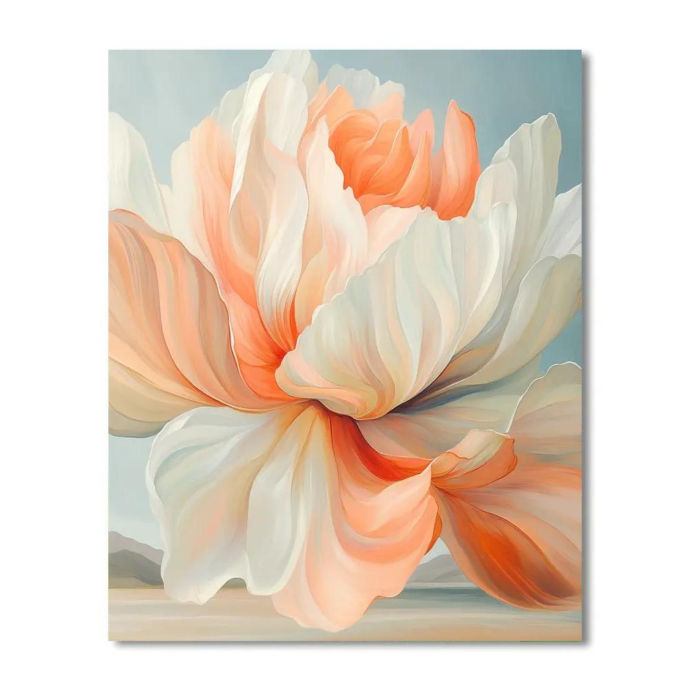 Georgia O’Keeffe Inspired Luminescent Coral Petal Abstraction paint by numbers