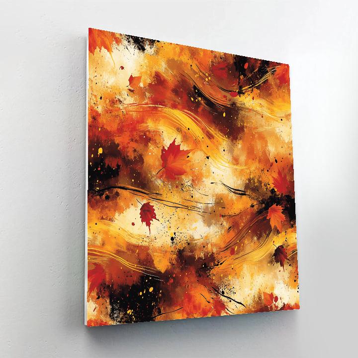 Jackson Pollock Inspired Autumnal Web Of Ochre Rhythms paint by number