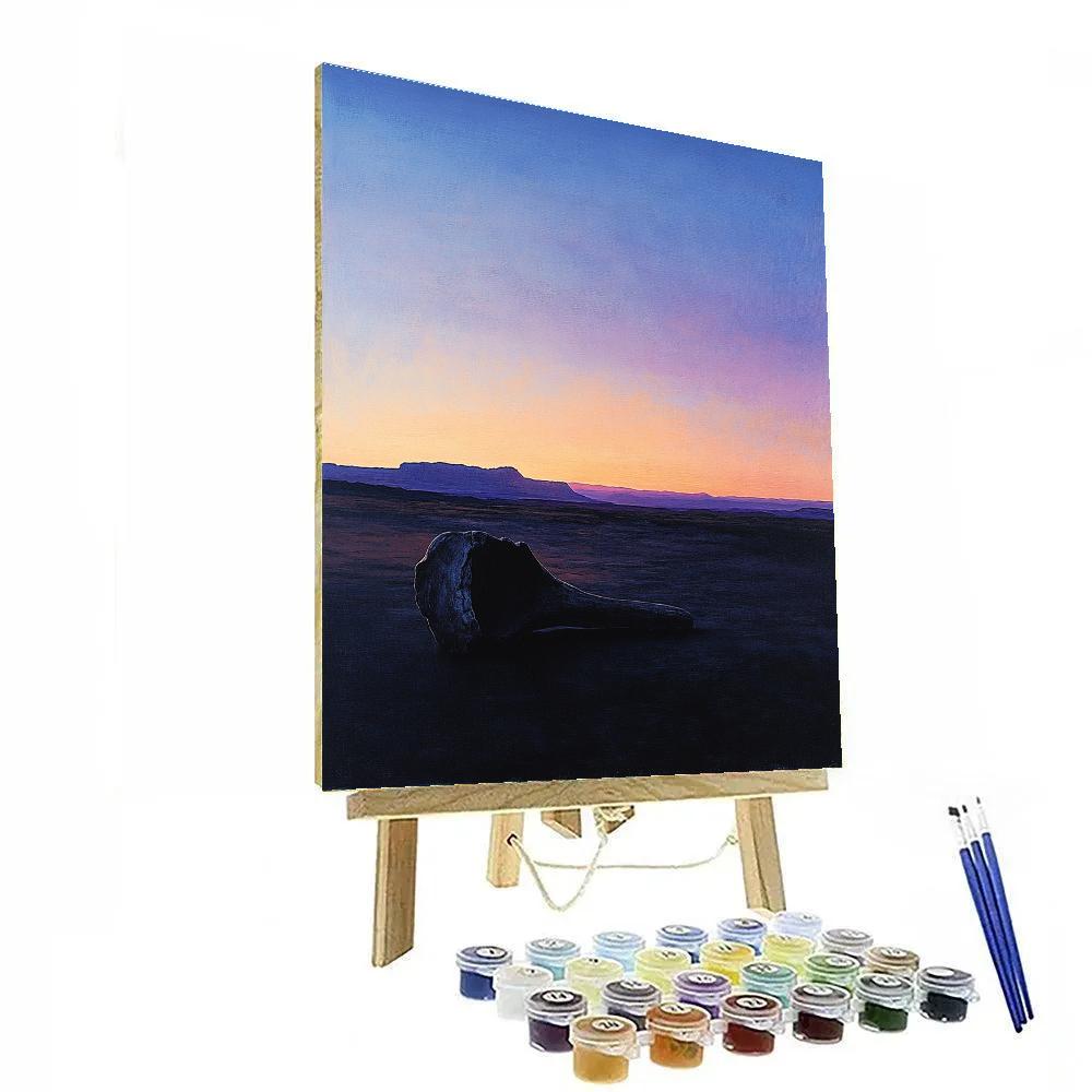 Georgia O’Keeffe Inspired Serene Indigo Desert Bone Silhouette Numbered painting kits