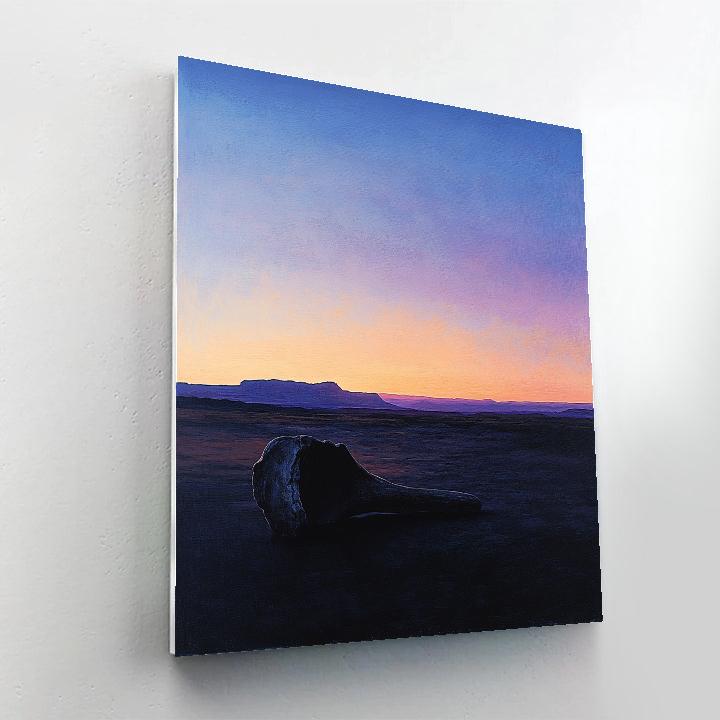 Georgia O’Keeffe Inspired Serene Indigo Desert Bone Silhouette Numbered painting kits