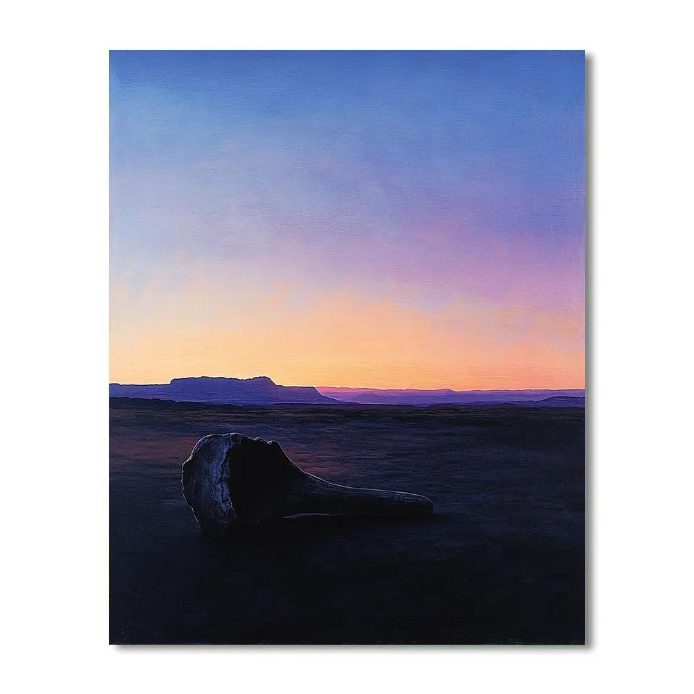 Georgia O’Keeffe Inspired Serene Indigo Desert Bone Silhouette Numbered painting kits