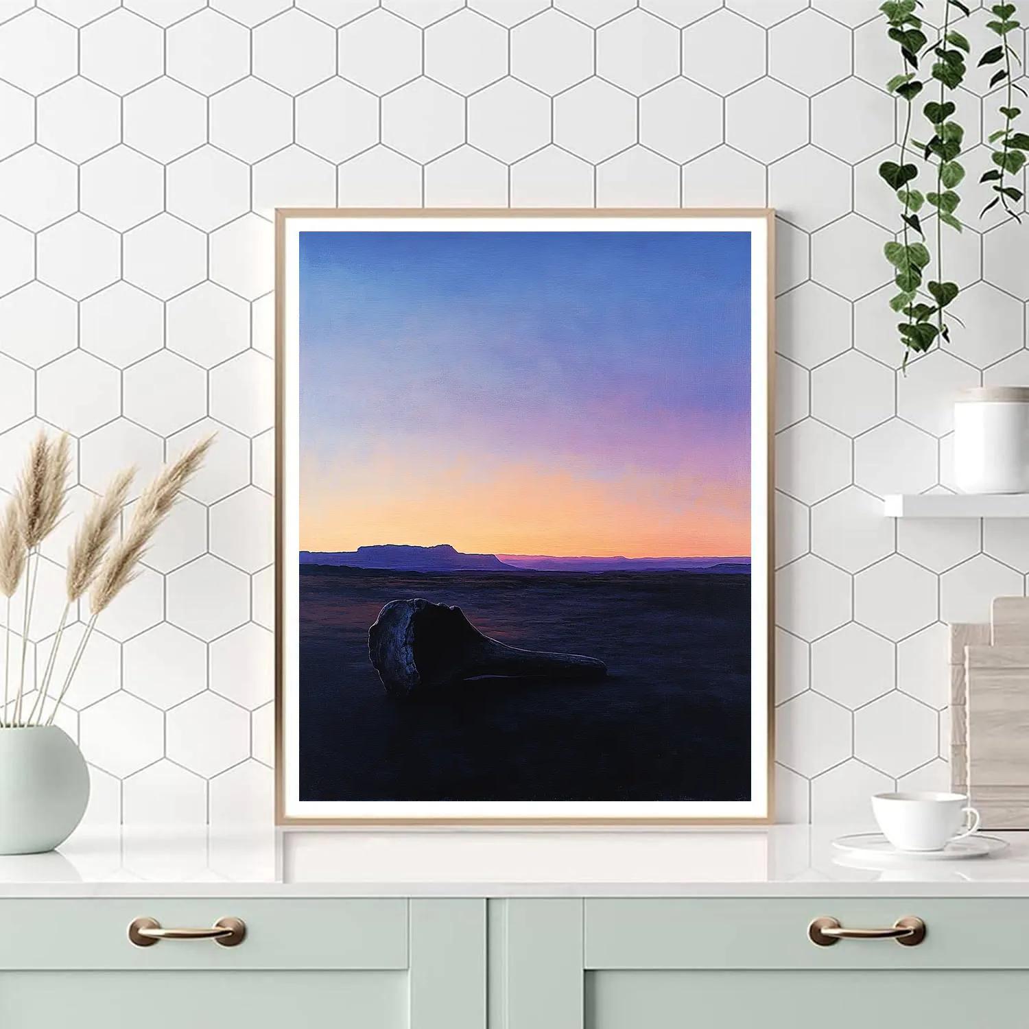Georgia O’Keeffe Inspired Serene Indigo Desert Bone Silhouette Numbered painting kits