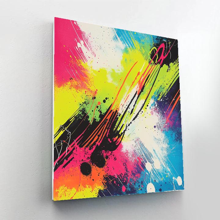Jackson Pollock Inspired Electric Field Of Neon Drips Painting by numbers kit