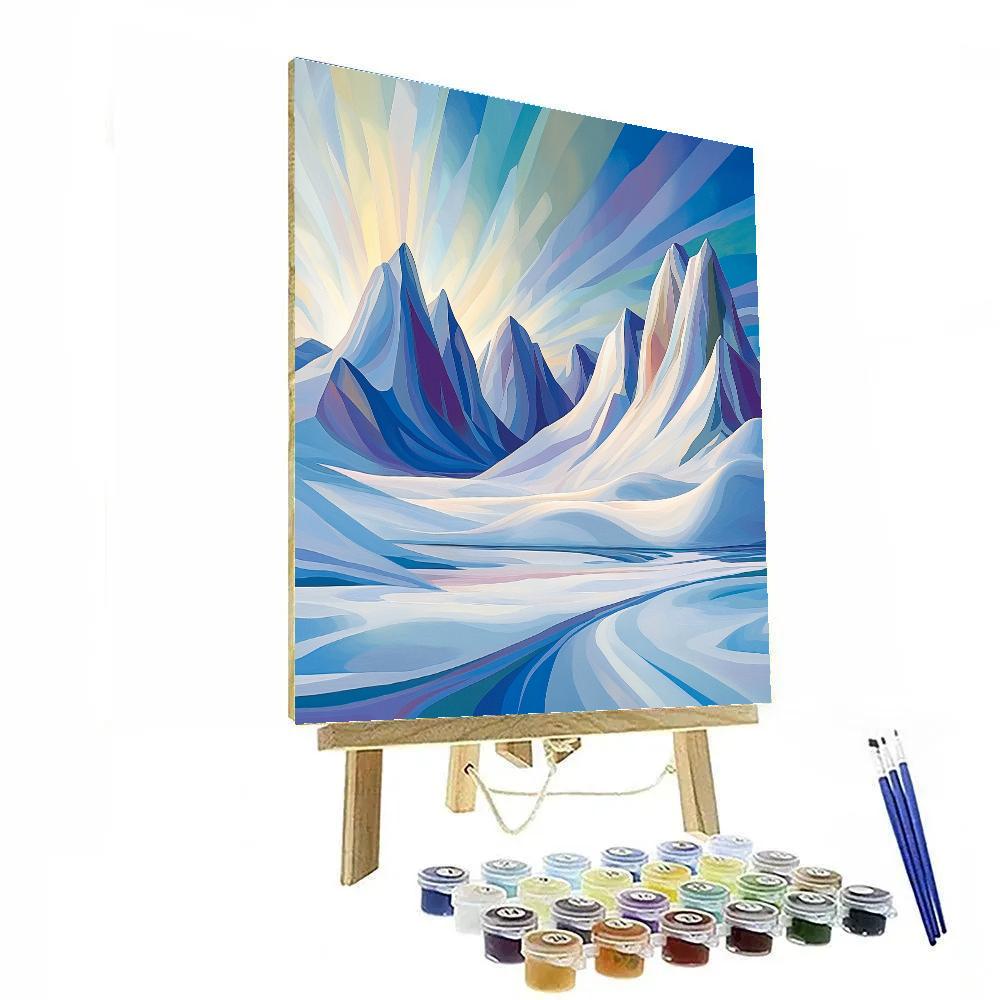 Lawren Harris Inspired Celestial Arctic Mountainscape paint by number
