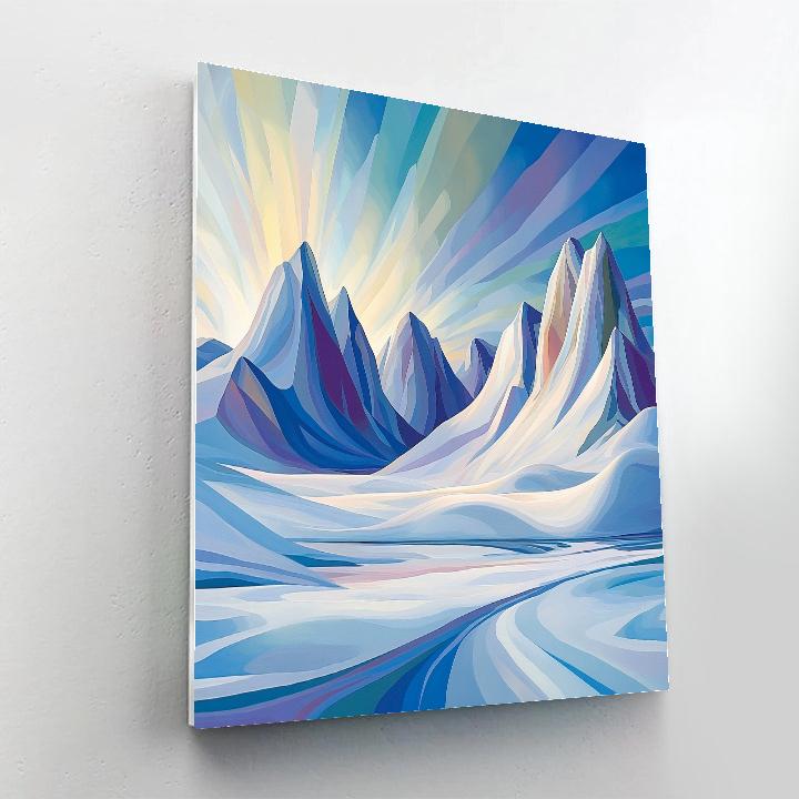 Lawren Harris Inspired Celestial Arctic Mountainscape paint by number