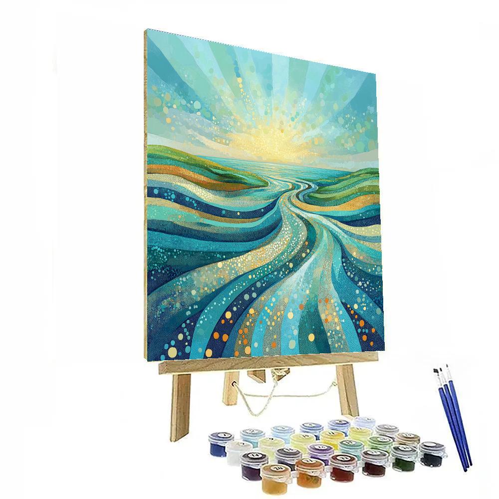 Georges Seurat Inspired Oceanic Tidal Symphony painting number kit