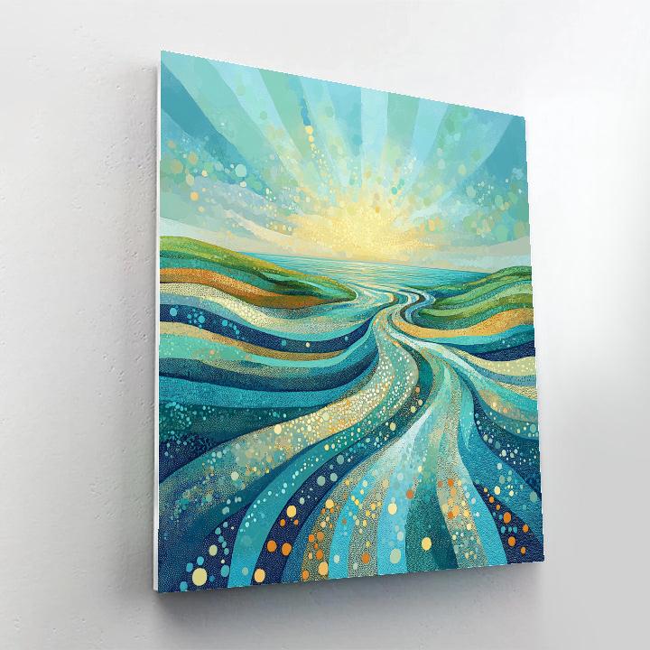 Georges Seurat Inspired Oceanic Tidal Symphony painting number kit