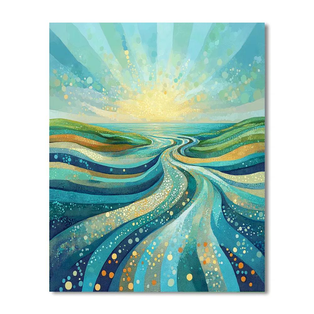 Georges Seurat Inspired Oceanic Tidal Symphony painting number kit