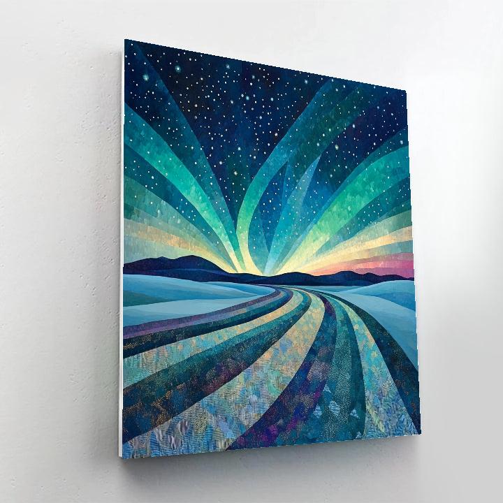 Georges Seurat Inspired Geometric Aurora Field DIY paint by numbers