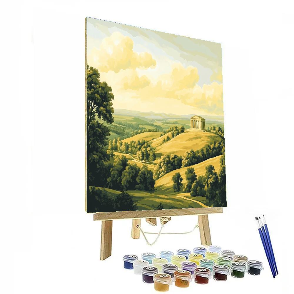 Raphael Inspired Harmonious Renaissance Hills With Distant Temple Numbered painting kits