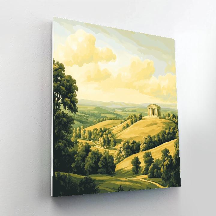 Raphael Inspired Harmonious Renaissance Hills With Distant Temple Numbered painting kits