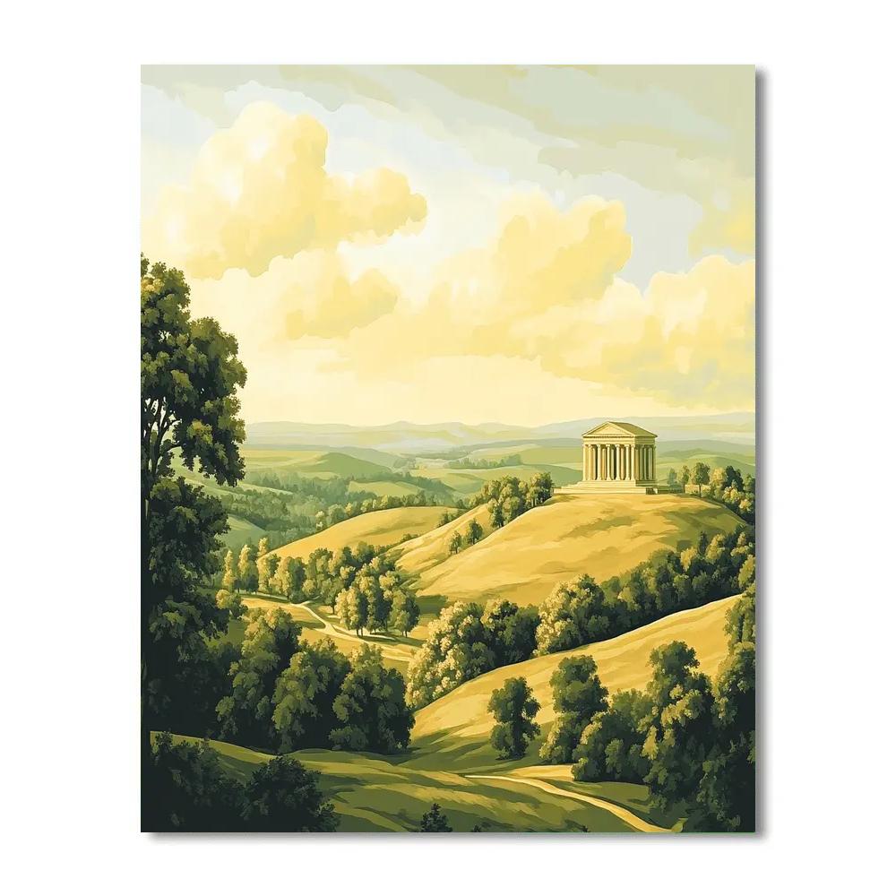 Raphael Inspired Harmonious Renaissance Hills With Distant Temple Numbered painting kits