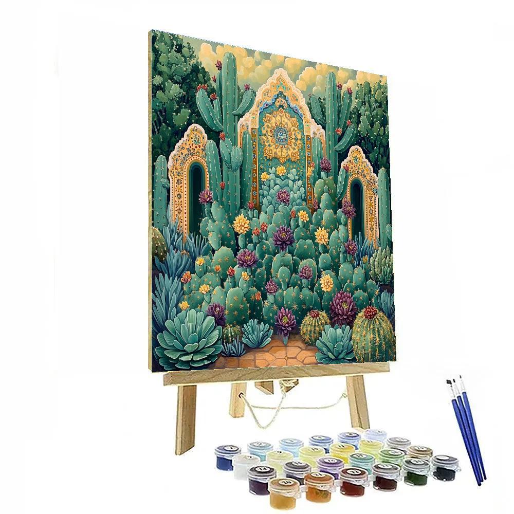 Frida Kahlo Inspired Heart Of The Cactus paint by color