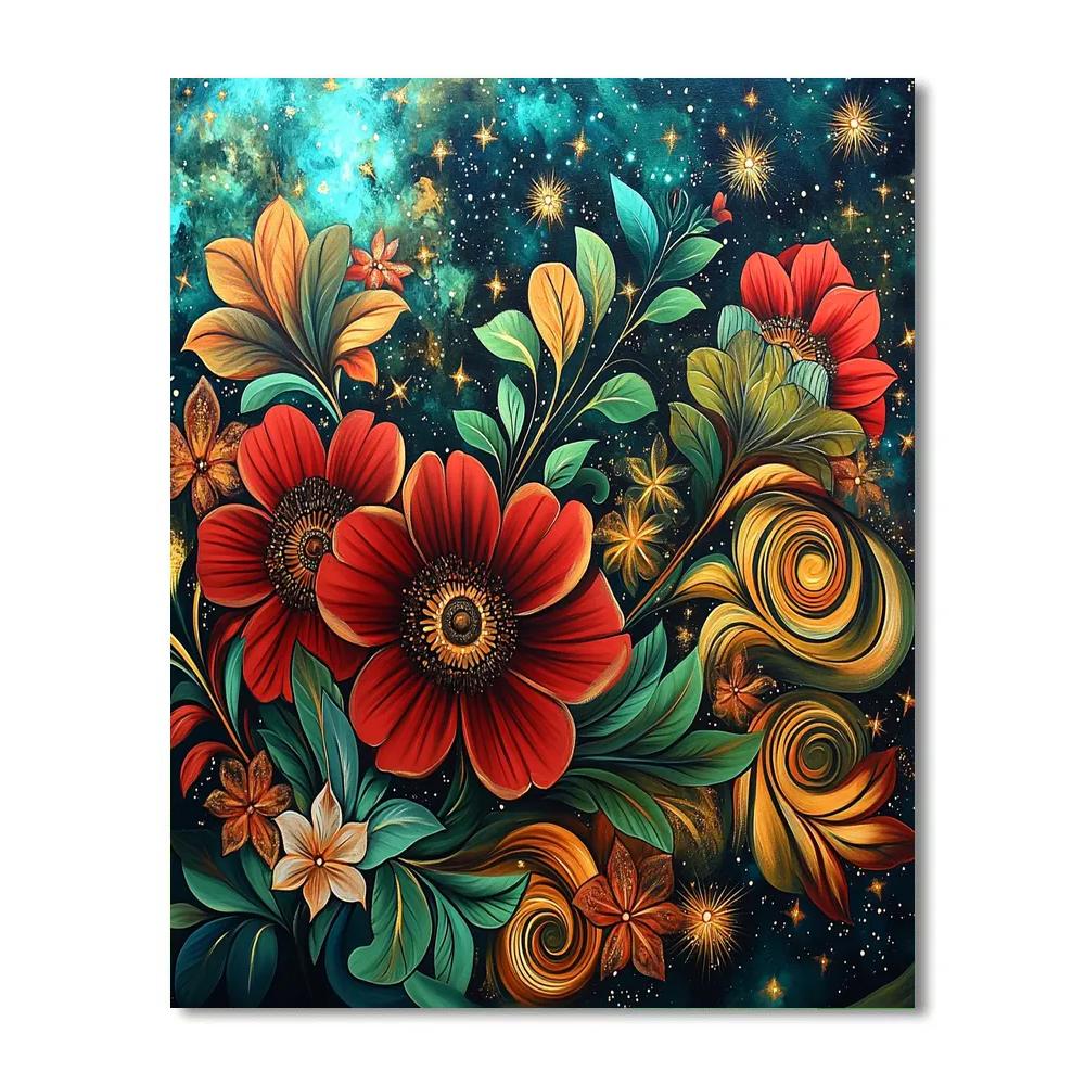 Frida Kahlo Inspired Cosmic Bloom painting number kit