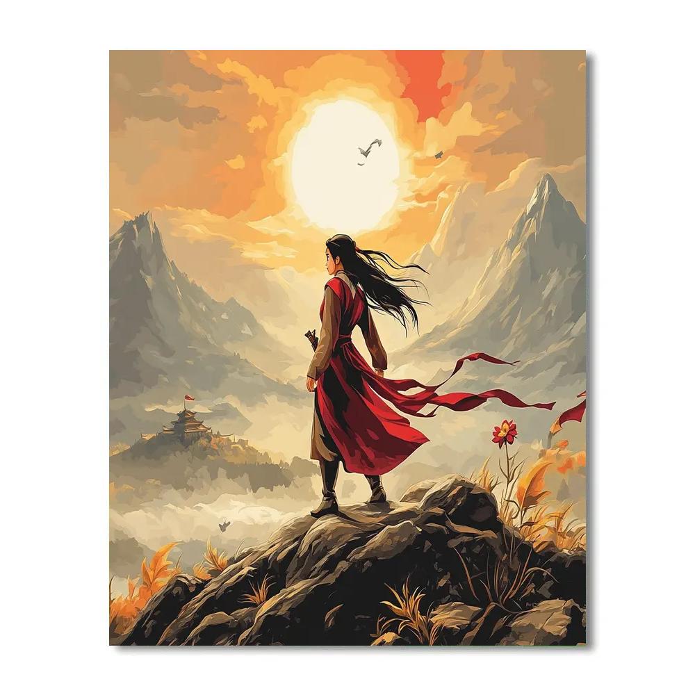 Mulan Courageous Stance painting number kit