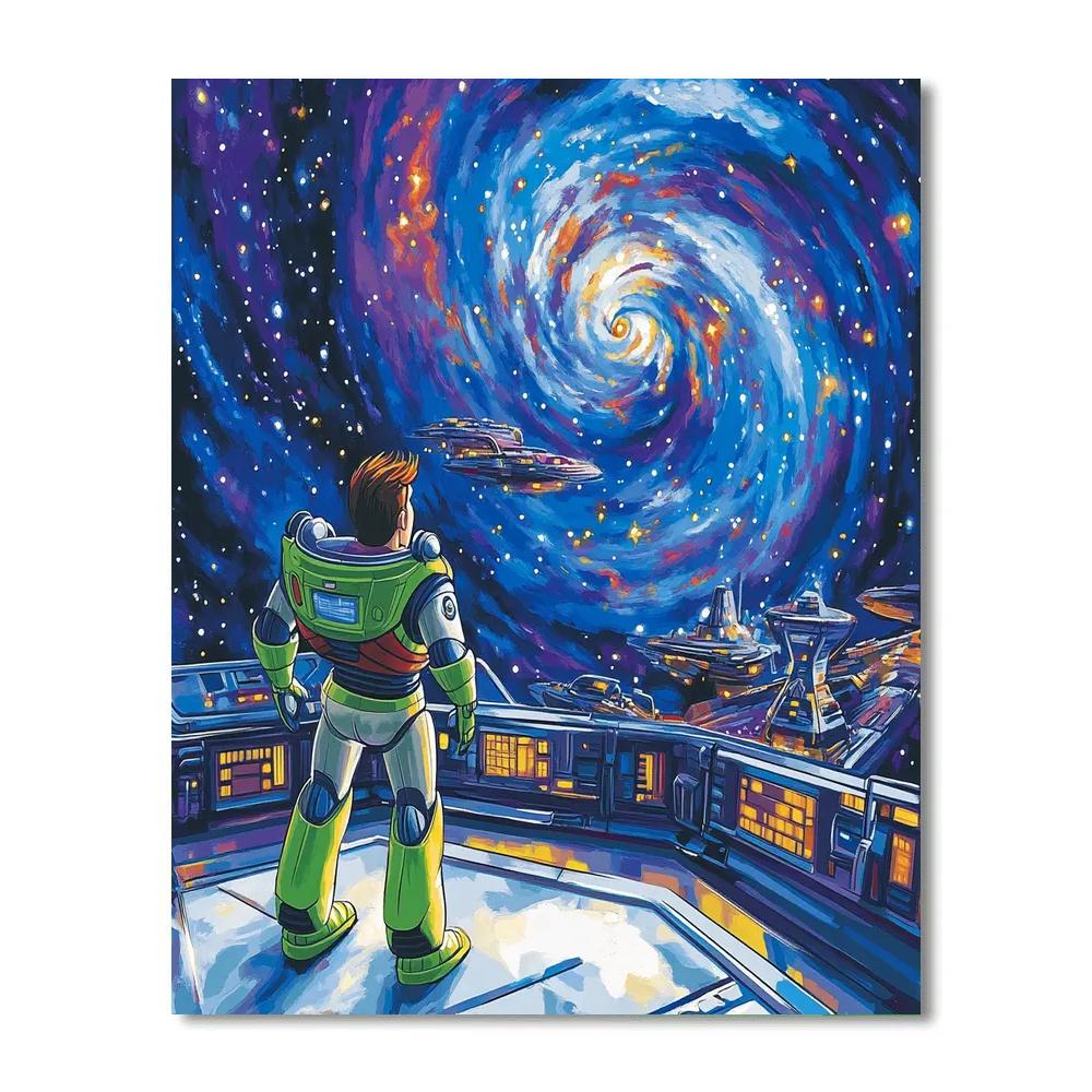 Buzz Lightyear’s Cosmic Patrol DIY paint by numbers