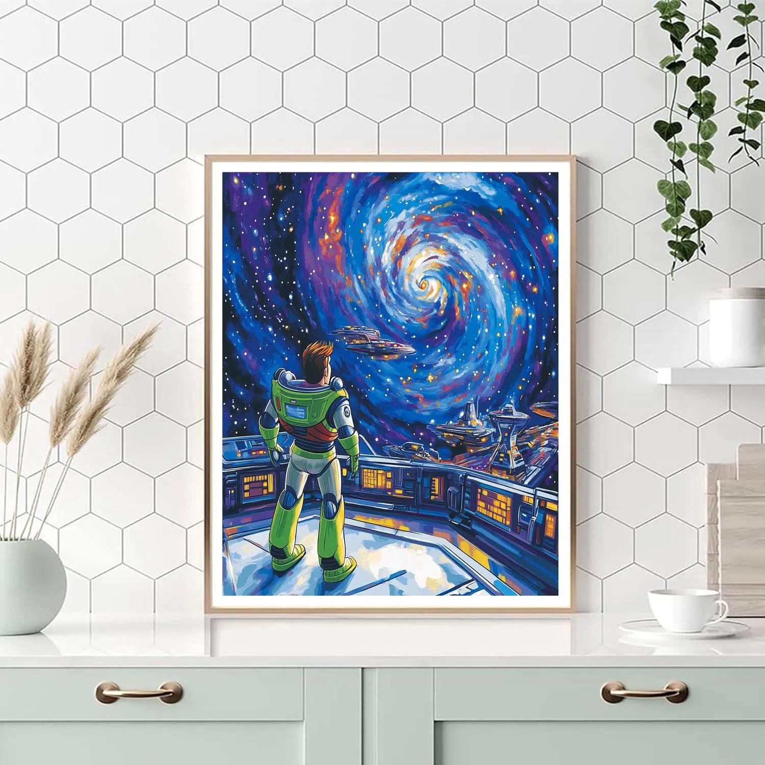 Buzz Lightyear’s Cosmic Patrol DIY paint by numbers