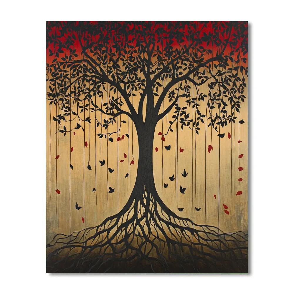 Nandalal Bose Inspired Rhythms Of The Banyan Numbered painting kits