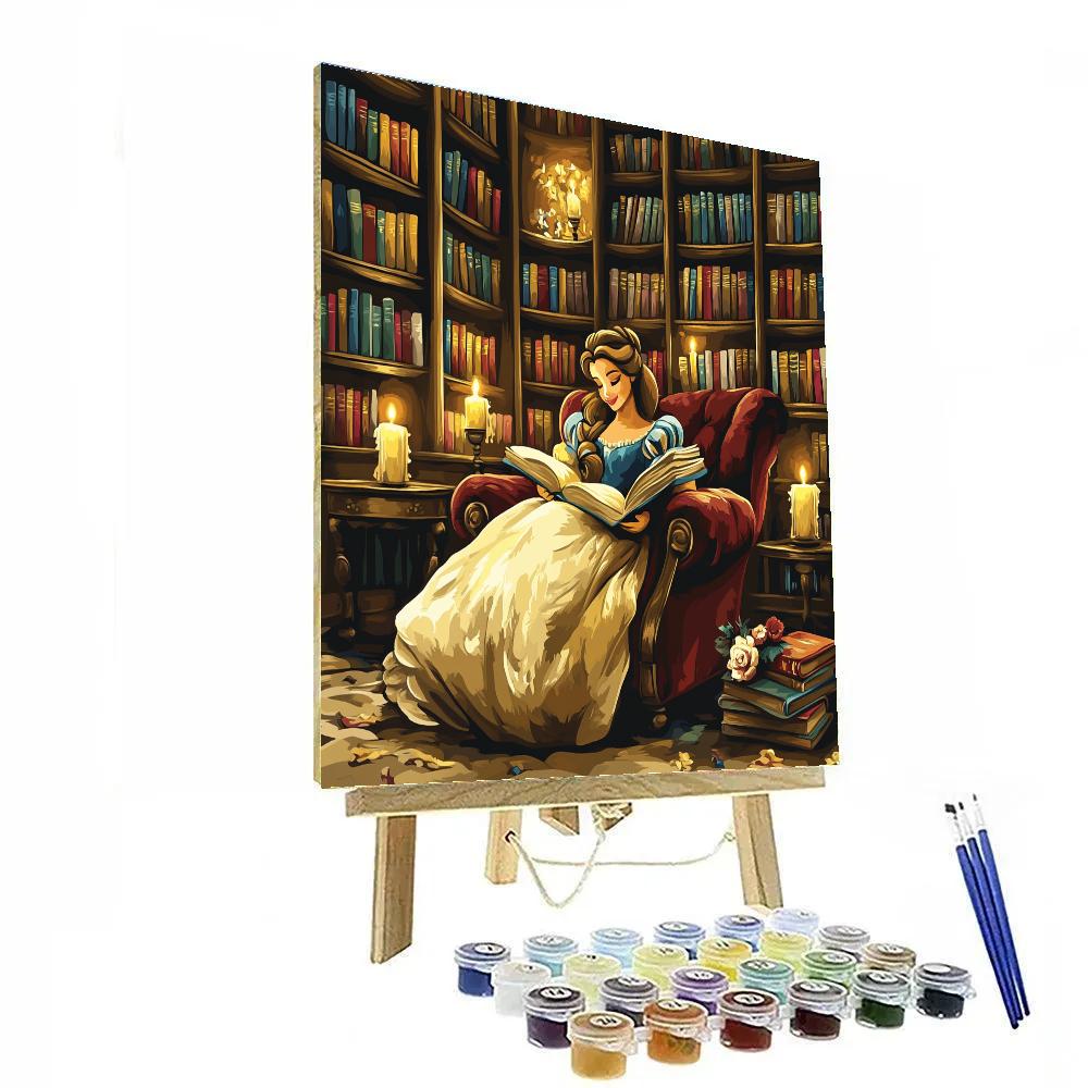 Belle’s Enchanted Library Paint by numbers art