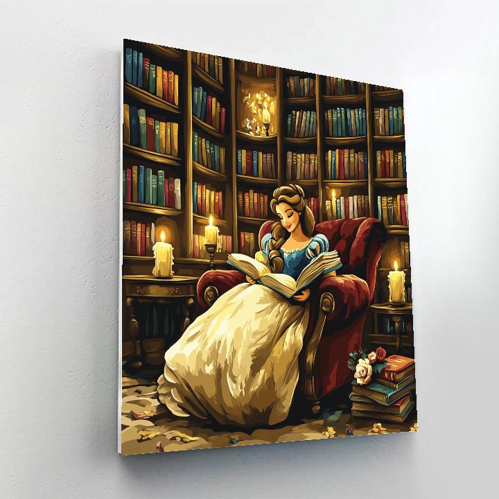 Belle’s Enchanted Library Paint by numbers art