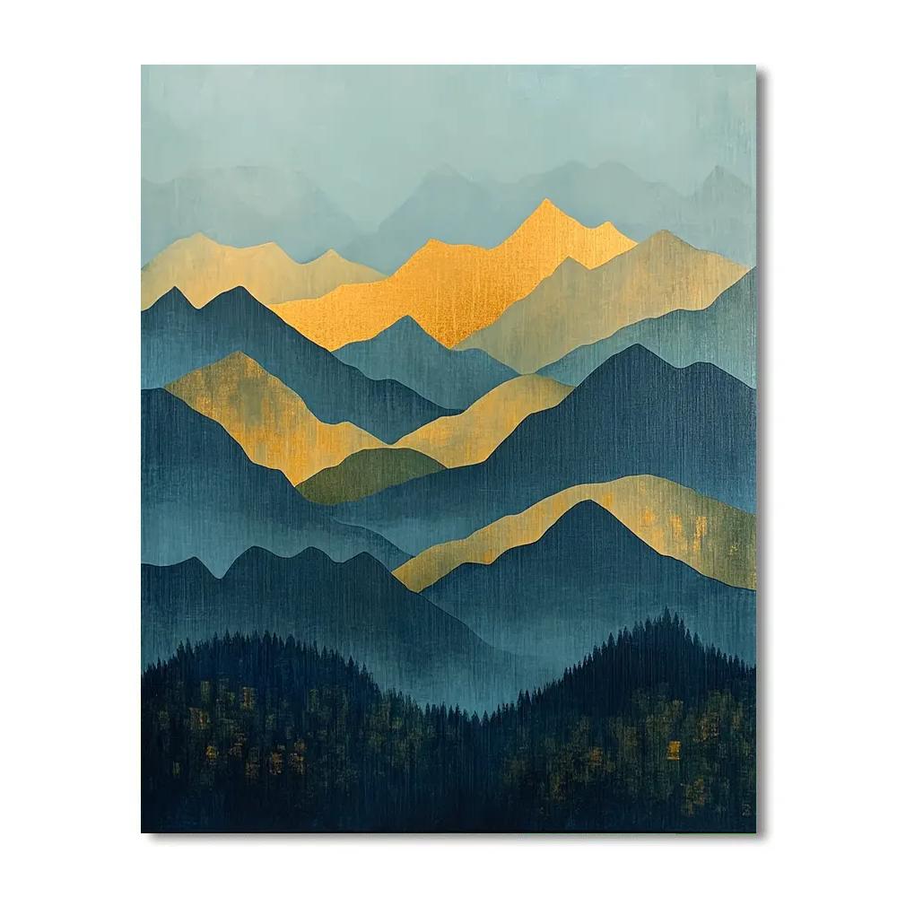 Paul Cézanne Inspired Geometric Mountain Reverie Paint by numbers kits