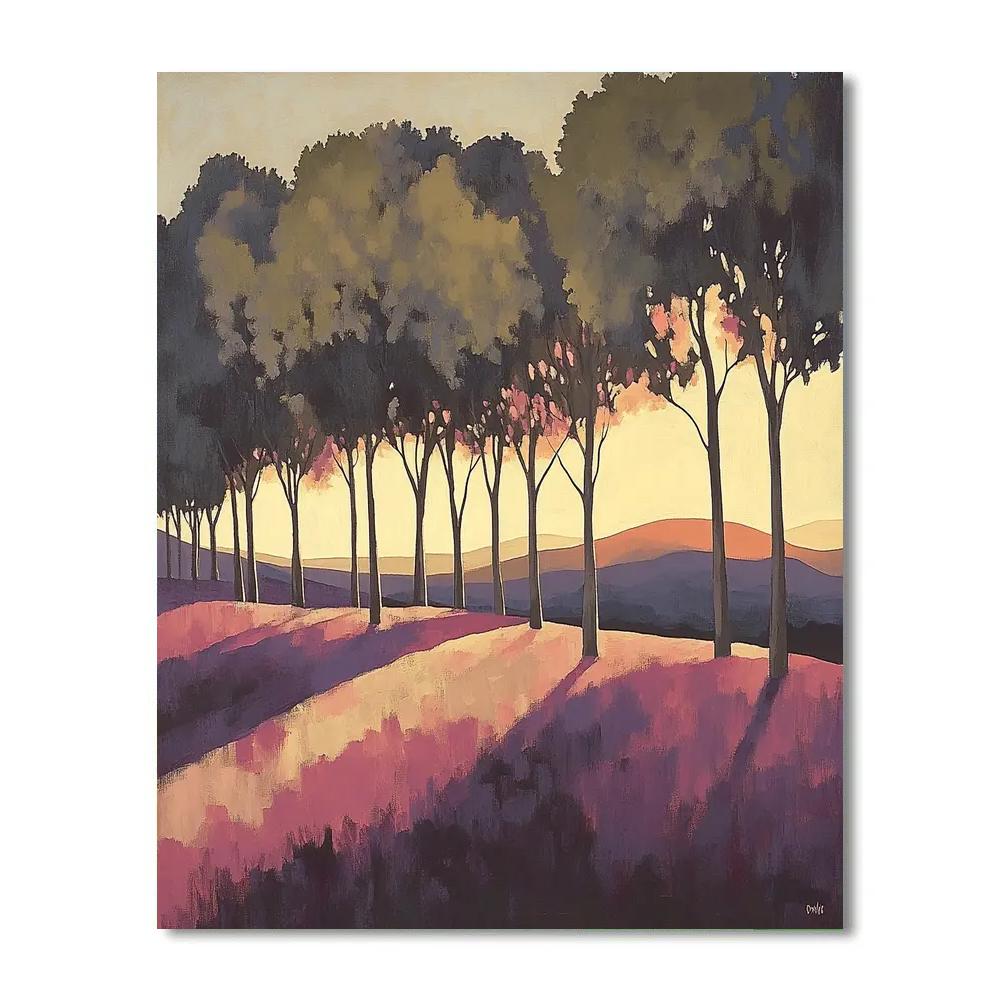 Paul Cézanne Inspired Twilight Orchard Abstraction paint by numbers