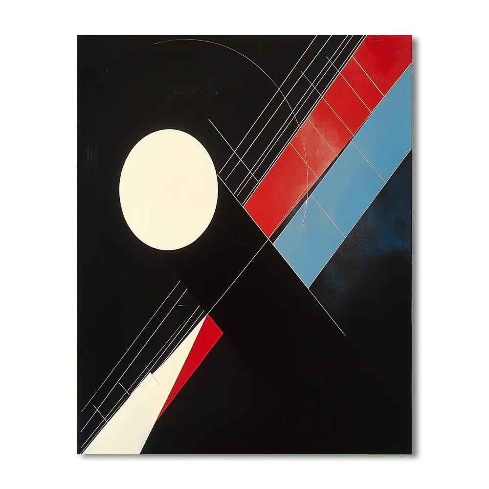 Kazimir Malevich Inspired Orbital Suprematist Grid DIY paint by numbers