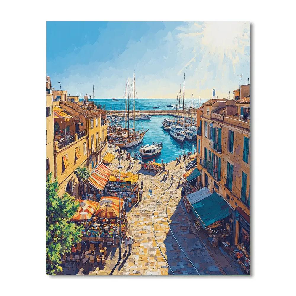 Marseille Old Port Aerial View – Marseille, France painting number kit