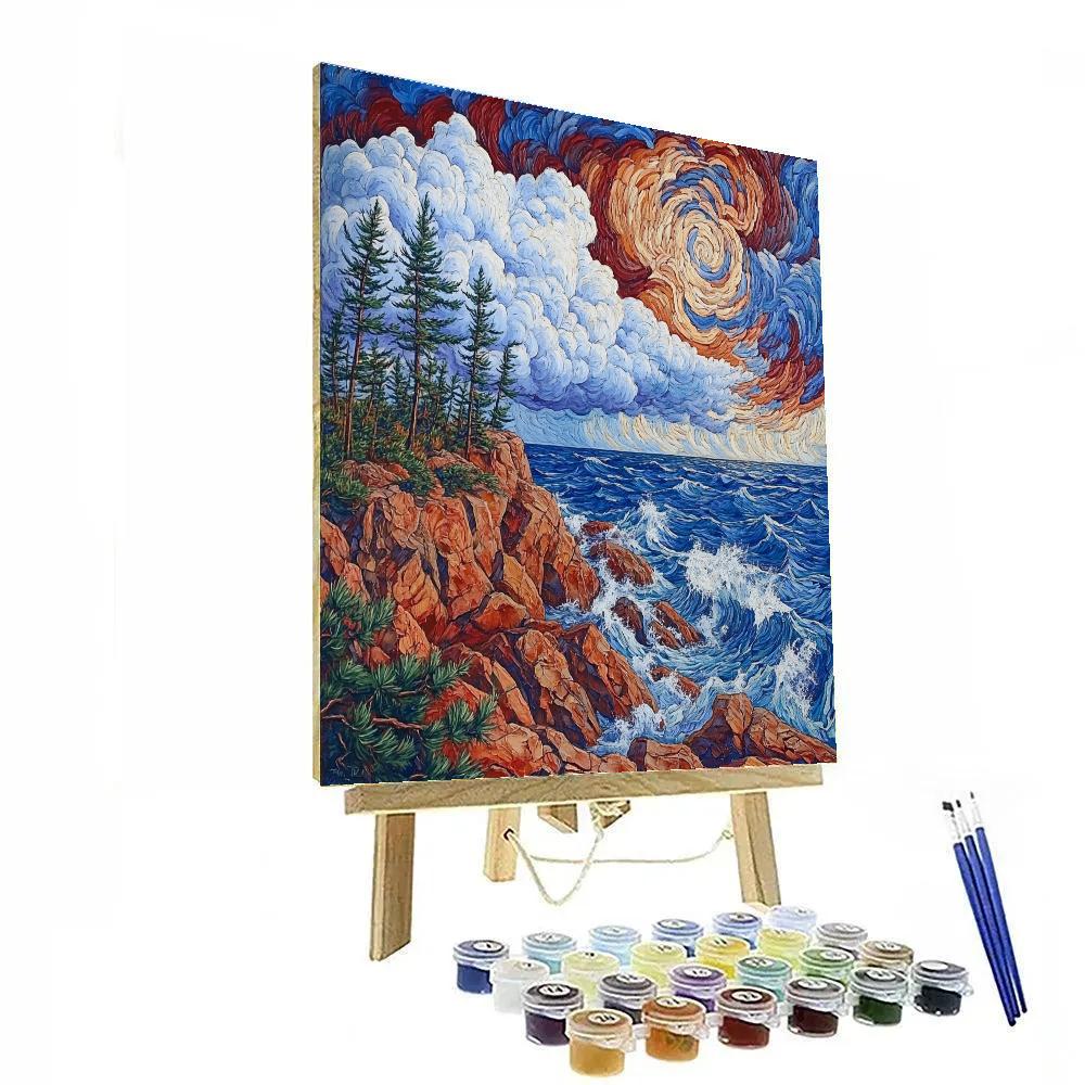 Arthur Lismer Inspired Gale Swept Rocky Shores Numbered painting kits