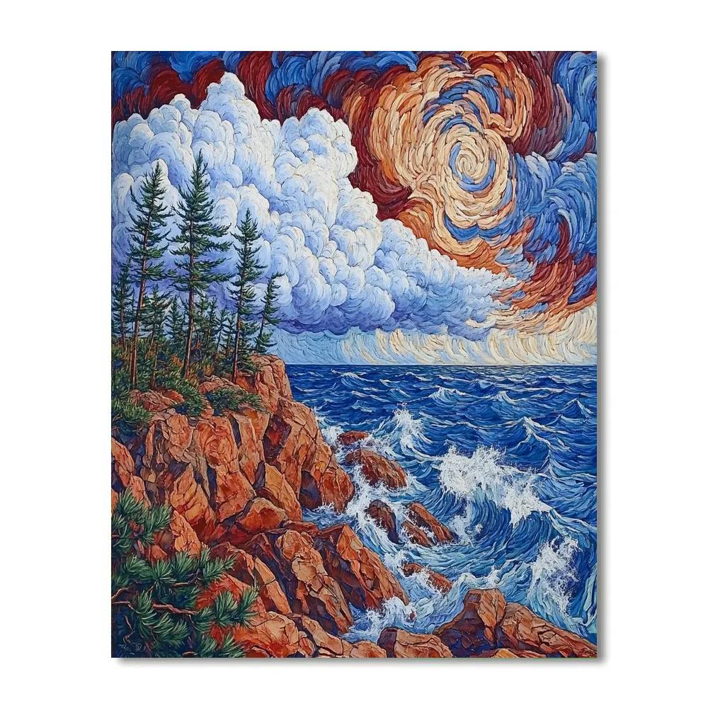 Arthur Lismer Inspired Gale Swept Rocky Shores Numbered painting kits
