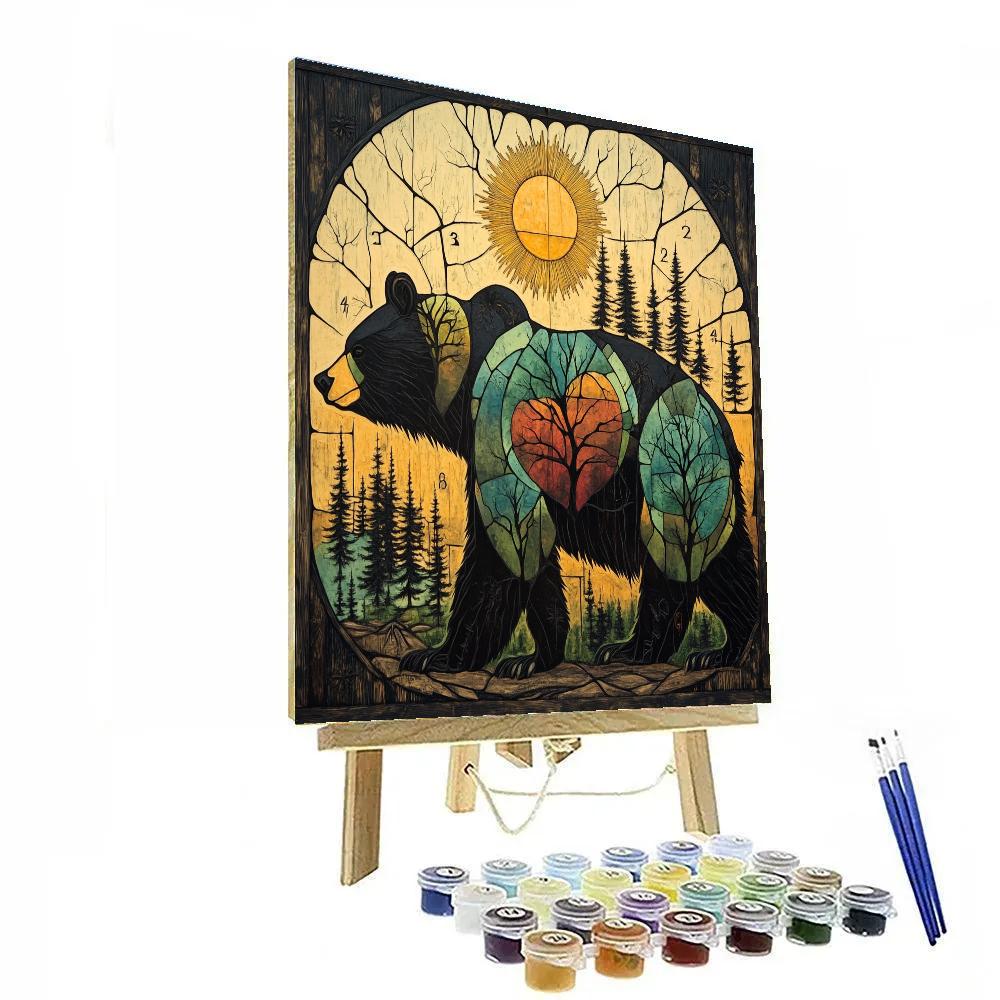 Norval Morrisseau Inspired Bear Of Forest Energy Paint by numbers kits