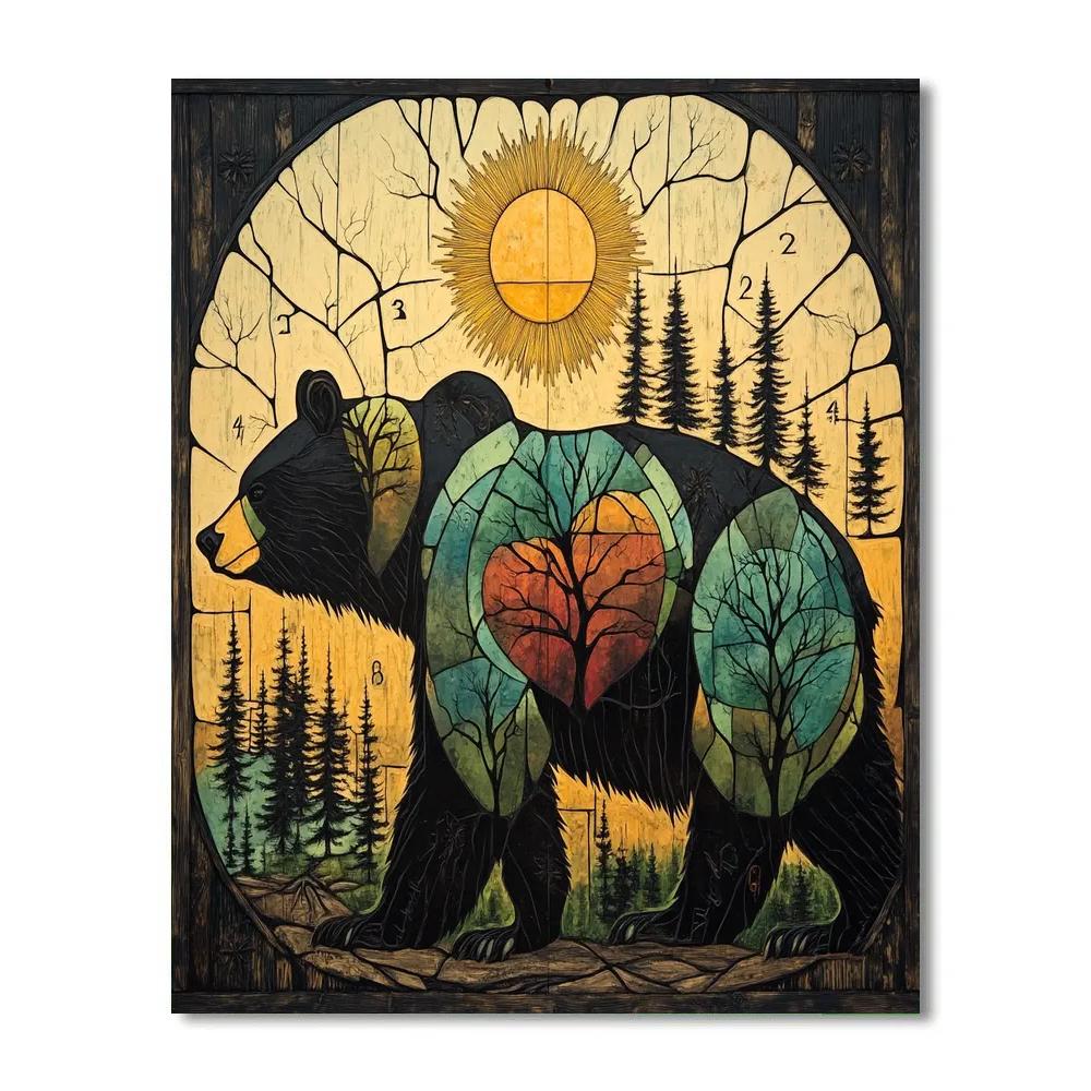 Norval Morrisseau Inspired Bear Of Forest Energy Paint by numbers kits