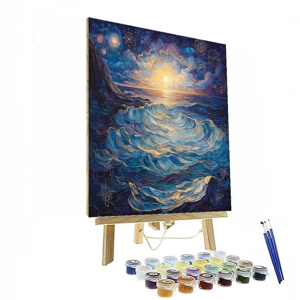 Michelangelo Inspired Celestial Seas DIY paint by numbers