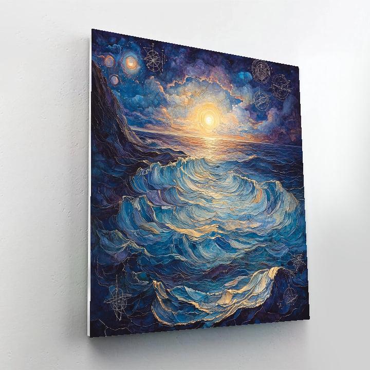 Michelangelo Inspired Celestial Seas DIY paint by numbers