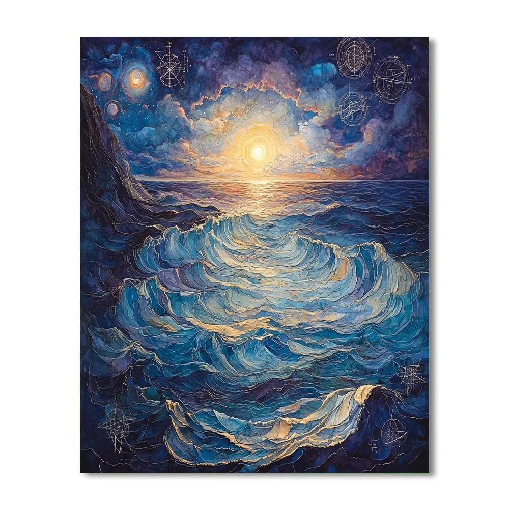 Michelangelo Inspired Celestial Seas DIY paint by numbers