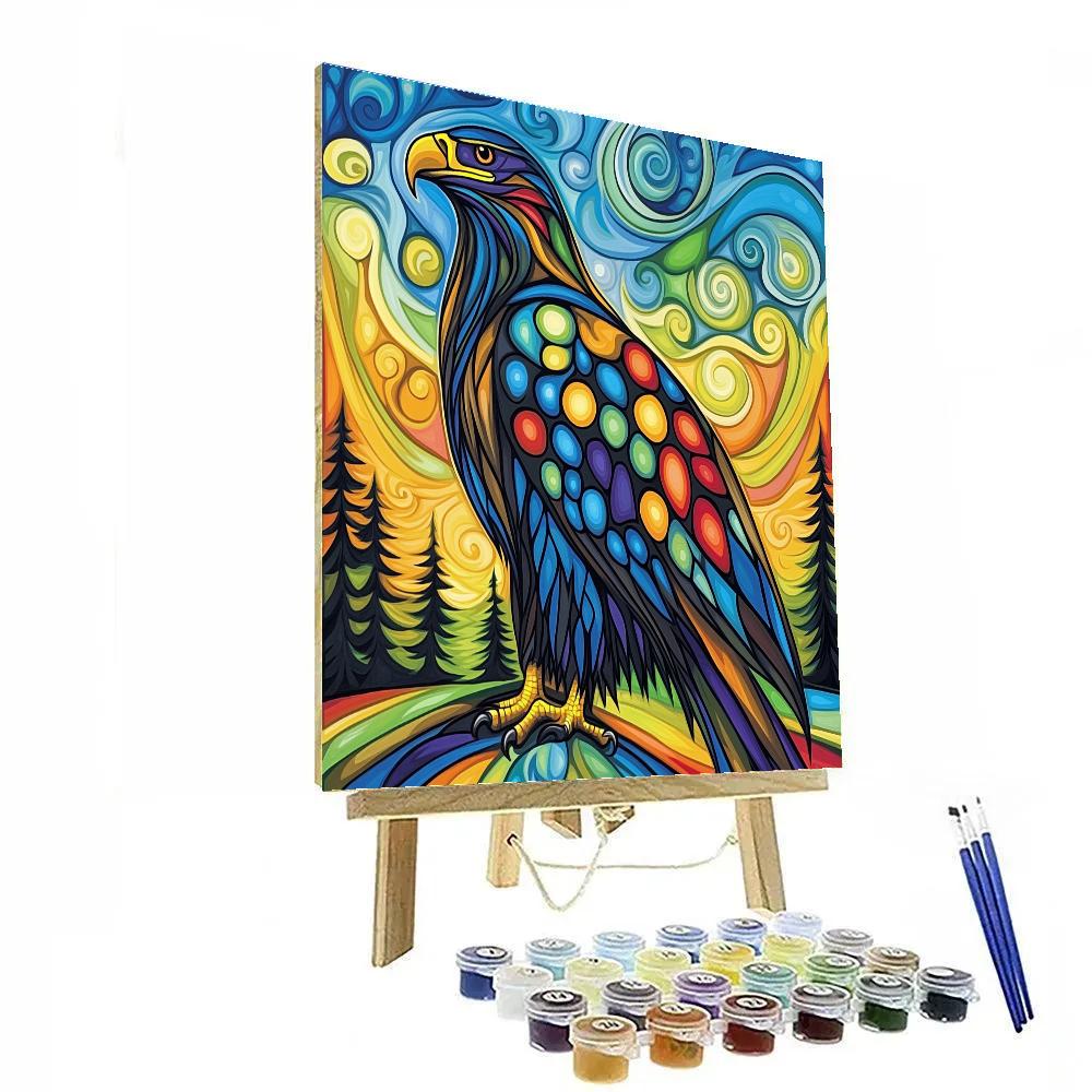 Norval Morrisseau Inspired Eagle Spirit In Woodland Vibrance paint by numbers