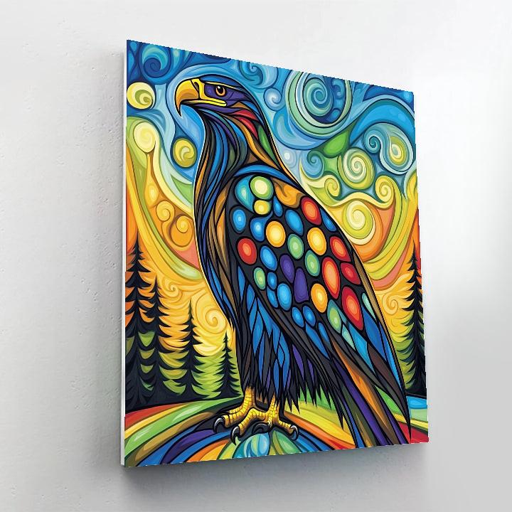 Norval Morrisseau Inspired Eagle Spirit In Woodland Vibrance paint by numbers