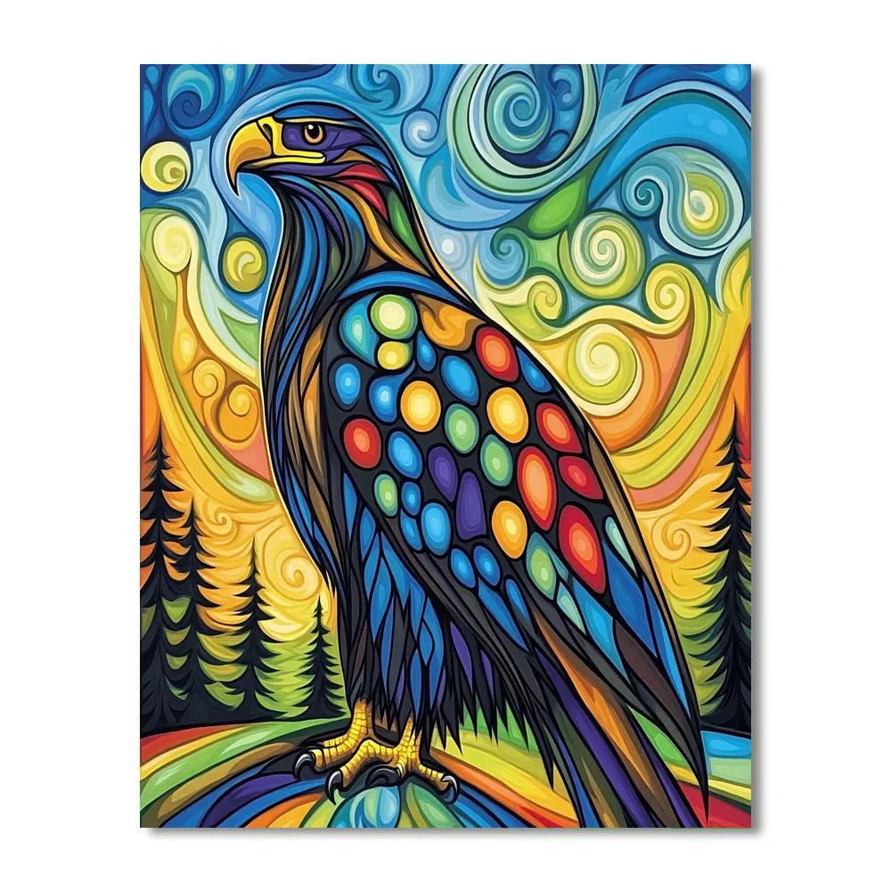 Norval Morrisseau Inspired Eagle Spirit In Woodland Vibrance paint by numbers